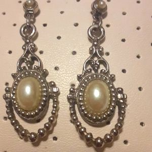Vintage Silver and pear earrings